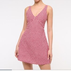 Abercrombie & Fitch V-Neck Linen-Blend Mini Dress